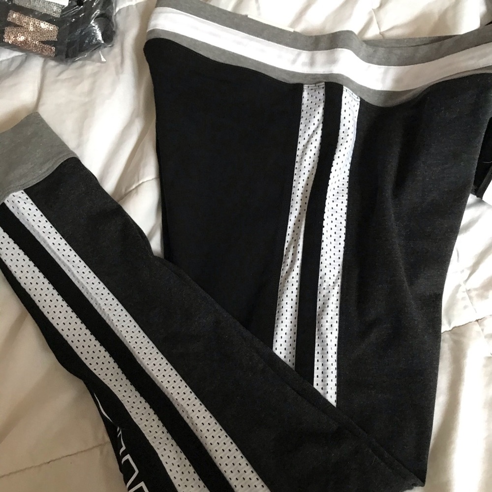 NIP VS PINK CAMPUS LEGGING SZ L GREY BLACK - Picture 3 of 8